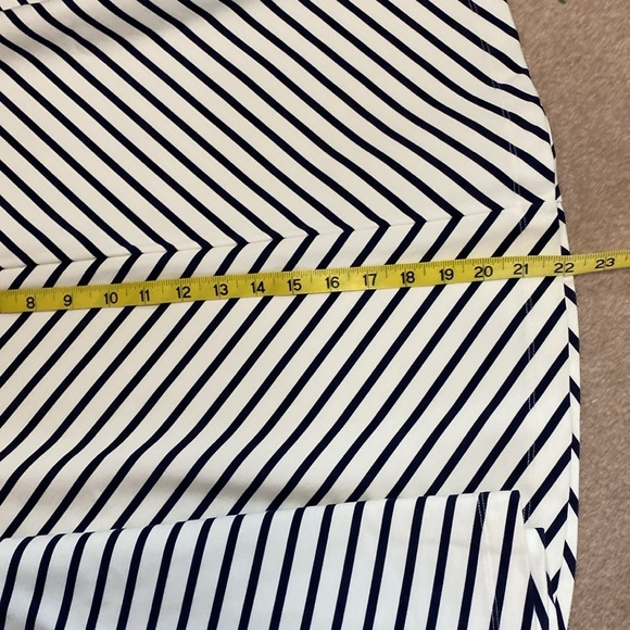 Lands’ End stretchy blue and white chevron  stripe. Knee lengt… - Picture 6 of 7